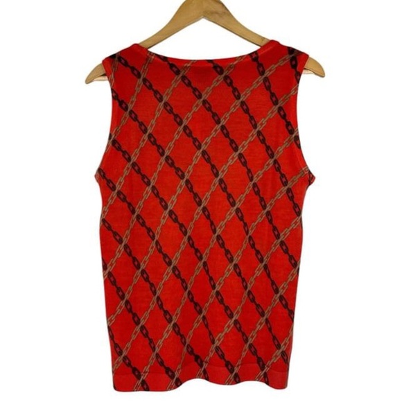 NEW Talbots Merino Wool Charming Shell Chain Links Crew Neck Sleeveless Size L - Picture 2 of 7
